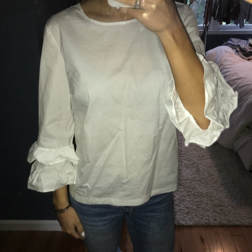 J.Crew Quarter Sleeve With Ruffles
